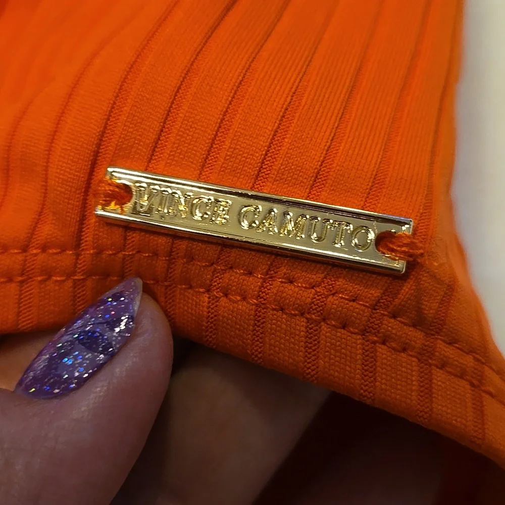 🆕 Vince Camuto Orange 🍊 One-Piece Halter Neck Swimsuit - Picture 4 of 7